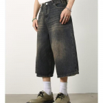 Vintage Loose Jorts Teksad Y2k T&auml;navar&otilde;ivad Oversized Shorts Denim P&uuml;ksid Korea mood Baggy Grunge p&uuml;ksid Suvine neutraalne XS