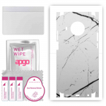 apgo Protective Skin Sticker for the back+sides compatible with Nokia X100, Full Wrap Film, Foil, Vinyl - Pattern White Marble