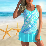 Naiste &otilde;larihmaga ujumistrikoo ebakorrap&auml;rase kujutisega bikiinidega l&uuml;hike ujumistrikoo S ts&uuml;aan