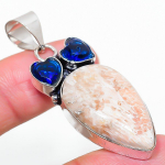 Natural Scolecite, Topaz Gemstone 925 Sterling Silver Gift Pendant 2.17 p0q50