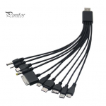 USB-andmekaabel 1 lohistage 10 multifunktsionaalne pistikupesa, laialdaselt &uuml;hilduv laadimine USB mitme laadija andmejuhe kodu jaoks must