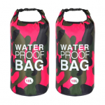 2tk 10L kamuflaažiga triiviv veekindel kott, suure mahutavusega kerge kaasaskantav &otilde;ues kajakis&otilde;it sukeldumine ujumine ujuv parvetamine rannakuivkott 10L 2pcs rohuroheline v&auml;rv