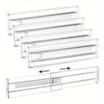 4/6 tk mitme komplekti l&auml;bipaistvad sahtlivaheseinad, l&auml;bipaistvad reguleeritavad sahtlivaheseinad kontoritarbed Pack of 4