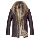 Uus Winter Raccoon Big karusnahast krae karusnahast k&otilde;ik-&uuml;hes meeste keskmise pikkusega karusnahast paksendatud mantel Ehtsast nahast mantel XXXXXXL