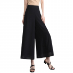 Sifonist Naiste L&otilde;hikuga Suvised &Otilde;hukesed Culottes K&otilde;rge V&ouml;&ouml;kohaga Drapeeritud Lihtsad Moep&uuml;ksid XXXXL valge