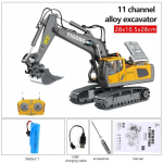 Laste 2,4G kaugjuhtimispuldiga ekskavaator RC mudel auto m&auml;nguasjad Kallur Buldooser Tehnikas&otilde;iduk J&otilde;ulu s&uuml;nnip&auml;evakingid Excavator valge