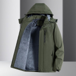 Talvine fliisvoodriga jakk Meeste fliisvoodriga paksendatud &otilde;uem&auml;gironimisjope Tuule- ja veekindel m&auml;gironimisjope L hall v&auml;rv