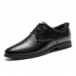 Ehtsast nahast kingad Meeste stiil Klassikalised mustad pitsilised meeste kingad vabaaja veekindlad mugavad pidulikud Derby kingad meestele 37 must