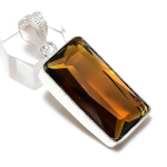 Honey Topaz Gemstone Handmade 925 Sterling Silver Jewelry Pendant 1.85 z6b11