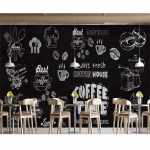 Kohvitapeet Euroopa stiilis k&auml;sitsi maalitud kohviku seinamaaling restorani seinamaaling kohvik hotelli kondiitripoe tapeet 200 cm(W) x 140 cm(H)