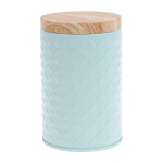 Puidus&uuml;&uuml;ga plekist karp Metallist hoiukarp Koduorganisaator Kohvi Tee purgid J&otilde;ulud j&auml;rve sinine v&auml;rv