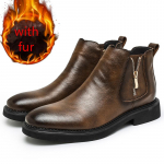 Pehmest nahast kleit Kingad meeste Sobivad Meeste Poolsaapad Ametlik &Auml;ri vabaaja Meeste puuvillased kingad Klassikalised pehmed meeste Chelsea saapad 38