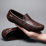 Ehtne Nahk Meeste Kingad Vabaaja Luksusbr&auml;nd Slip-on Suvine Disainer Loaferid Meeste Mokassiinid Hingavad Itaalia Meeste S&otilde;idukingad 44 black