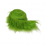 Kunstkarusnaha ribad 1,5 m &uuml;hev&auml;rvilised kohevad kangateibid lapitehnika &otilde;mblemine kunstvillast kaunistusribad S roheline