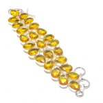 Citrine Gemstone Handmade 925 Sterling Silver Bracelet 7-8 k7h14