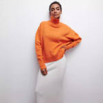 Naiste s&uuml;gistalvised avara kaelusega kampsun, pikkade varrukatega &uuml;lisuur sviiter, s&uuml;gisene vaba džemper, paksud soojad kootud sviitrid naistele XXXXL oranž