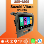 Android Carplay autoraadio Suzuki Vitara 2015-2022 multimeediumipleieri peakomplekti stereo-GPS-i navigatsioonis&uuml;steemile BT WIFI 2+32GB 2+32GB