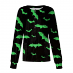 Naiste pikkade varrukatega mustriga tasku, t&ouml;&ouml;tav Halloweeni tr&uuml;kiga p&uuml;stkrae &Uuml;herealine kaitsekombinesoon Kardigan jakk top XXXXXL roheline