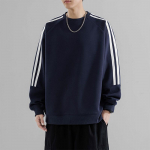 Kampsun Meeste Kevad ja S&uuml;gis Uus Trendikas &Uuml;mmarguse Kaelusega Triibulised Pikavarrukaga Topid Vabaaja L&otilde;tv Meeste Pullover Jakk S