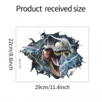 Fun-m152 simulatsiooniga 3D purustatud seinaga dinosauruste tualett vannitoa vannitoa dekoratiivsete seinakleebistega 22*29CM/fun-m152