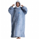 Talvine naiste soe kapuutsiga hommikumantel, &uuml;hev&auml;rviline pikk, suur tekk varrukad, soojad kapuutsid Kampsunid, kantav laisk telekatek naiste kapuutsiga hommikumantel One Size sinine