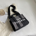 Suure Mahutavusega T&ouml;&ouml;le K&auml;ivitatav Koti-Kott Naiste Kontrastsete Kirjadega Paneeliga Teksist Crossbody Kotid High Street Kerge Hoiustuskott