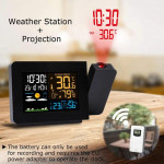 Digitaalne &auml;ratuskell temperatuuri h&uuml;gromeeter ilmajaama kella prognoos projektor Clok digitaalne temperatuuri niiskusm&otilde;&otilde;tur With UK Adaptor