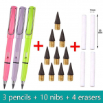 17 tk / komplekt Infinity pliiatsid teritamatud Eternity pliiatsid ilma tintita Kawaii piiramatud pliiatsid Kunstitarbed Kooli kirjatarbed Otsikukukumm 01