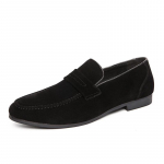Moodsad Meeste Vabaaja Nahast Kingad Kevad S&uuml;gis Libisemiskindlad &Auml;ri Suede Mokassiinid Moodne Peo S&otilde;idukingad Punk Stiilis Mehe Slip-on Lamedad 39 must