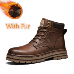 Kvaliteetsed meeste biker saapad ehtsast nahast vabaaja jalan&otilde;ud s&uuml;gis talv &uuml;mar nina mootorrattasaapad paksu tallaga meeste soojad saapad 38