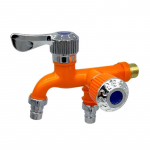 1/2-tolline universaalse liidesega segisti, kahe v&auml;ljundiga kahekordse juhtimisega veekraani pistik sinine