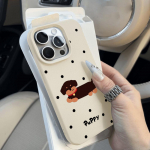 Telefoni&uuml;mbris iPhone 11 13 XR XS Max &uuml;mbrisele iPhone 12 14 15 16 Pro Max 12 Pro 15 Plus Nahast v&auml;rvitud veekindel kukkumis- ja kulumiskindel multikas iPhone 16 Pro Max valge