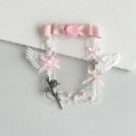 1-osaline Sweet Lace Kpop fotokaardi kaas &scaron;ikk Korea Y2K stiilis vibu lint Tiivad Bussikaardi hoidja Kawaii &otilde;pilase ID-kaardi kile roosa