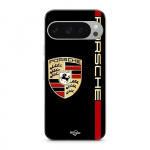 Coque - MANIACASE - Google Pixel 9 Pro - Silicone - Rouge et dor&eacute;e - Motif PORSCHE