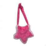 Women Crossbody Bag in Star Shape for Events And Travel Rose Red Pink