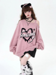 S&uuml;gis Talv Mantel Gooti Kampsun Kootud Pullover Harajuku Y2k Topid Grunge &Otilde;lapaelteta Lahtine T&uuml;druku T&auml;navamood Esteetika Džemper XL roosa