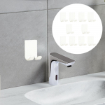 10 Pieces Shaver Hook Hangers,Bathroom Towel Hook,Multifunctional,Stick on Wall Shower Holder valge