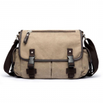 Vintage Shoulder Travel Crossbody Canvas Messenger Patchwork Multifunktsionaalne s&uuml;learvuti koolikott khaki