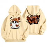 Naiste mood Naiste kerge pikkade varrukatega taskutega pullover Halloweeni graafiline kapuuts S