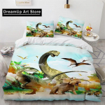 3D-print Jurassic World Park dinosauruste voodipesukomplekt poistele, t&uuml;drukutele, kaheinimesevoodi, t&auml;issuuruses tekikott Padjap&uuml;&uuml;r, t&auml;iskasvanute magamistuba EU Single 90x200cm