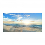 Skandinaavia Modernne Merelaine Ranna P&auml;ikeseloojang L&otilde;uendimaal Loodus Maastik Plakatid ja Prindid Seinakunst Pildid Toa Kaunistamiseks 50x100cm