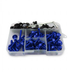 Kawasaki NINJA 250R 300 ER6 650 ZX6 ZX7 ZX9 ZX10 ZX12 ZX14 Z1000 Z900 Z800 Z750 Z650 kattepoltide kinnitusdetailide klambri kruvikomplekti jaoks sinine