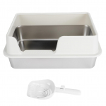 Roostevabast terasest kassiliivakast k&otilde;rgete &auml;&auml;rtega, pritsmevastane, lihtne puhastada, kinnine kassiliivakast jaoks valge