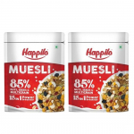 Happilo Premium Kuivatatud Puuviljade M&uuml;sli 500g (Pakis 2), 85% P&auml;hklid, Seemned ja Mitmeviljatoode, 15 &uuml;hes J&otilde;uhommikus&ouml;&ouml;k, Kiudainerikas, Omega 3, Valgurikas