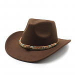 lokkis kauboi m&uuml;ts L&auml;&auml;ne etnilise stiiliga tiibeti vildist m&uuml;ts v&auml;rviline helmes k&ouml;is Aksessuaarid Knight Hat Tide M（56-58cm） hall v&auml;rv