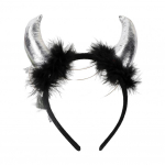 Devil Horn Decor peapael Palus kangast k&auml;sitsi valmistatud kerge elastse disainiga juukser&otilde;ngas Cosplay peod Halloweeni aksessuaarid
