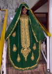 Pikk kaftan abaya pulmadeks Dubai farasha kleit georgette fantaasia ramadaan maroko XS roheline
