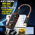 KEYSION Dual CS43198 DAC Audio HiFi dekooder 768KHz DSD256 Type-C kuni 3.5/4.4 Reguleerige EQ k&otilde;rvaklappide v&otilde;imendi Android iOS Win10 jaoks must