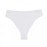 Dia's Seamless High-Waist Nylon Panties - Solid Color Sexy Thong for Women Small mustjasvalge
