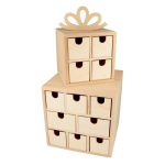2 boites de rangement en bois - cadeaux de No&euml;l